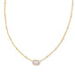 Kendra Scott Mini Elisa Satellite Short Pendant Necklace / Gold Pink Opalite Crystal