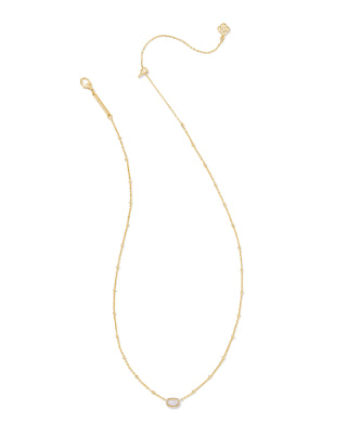 Kendra Scott Mini Elisa Satellite Short Pendant Necklace / Gold Pink Opalite Crystal