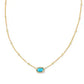 Kendra Scott Mini Elisa Satellite Short Pendant Necklace / Gold Turquoise Magnesite