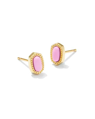 Kendra Scott Mini Ellie Stud Earrings / Gold Fuchsia Magnesite