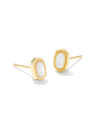 Kendra Scott Mini Ellie Stud Earrings / Gold Ivory Mother Of Pearl