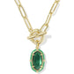 Kendra Scott Elisa Enamel Link & Chain Necklace / Gold Emerald Illusion