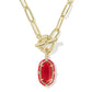 Kendra Scott Elisa Enamel Link & Chain Necklace / Gold Red Illusion
