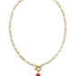 Kendra Scott Elisa Enamel Link & Chain Necklace / Gold Red Illusion