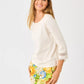 Clairmont 3/4 Sleeved Trimmed Knit Top