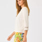 Clairmont 3/4 Sleeved Trimmed Knit Top