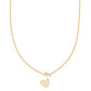 Kendra Scott Dolly Parton Ari Heart Music Note Necklace / Gold Iridescent Drusy