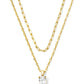 Kendra Scott Cailin Multi Strand Necklace / Gold White Crystal