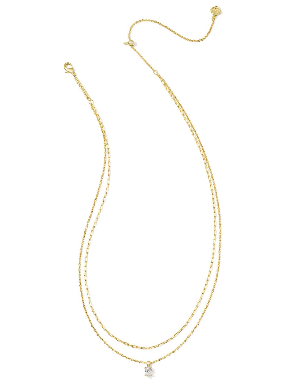 Kendra Scott Cailin Multi Strand Necklace / Gold White Crystal