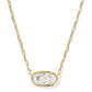 Kendra Scott Elisa Luxe Short Pendant Necklace / Gold White Cz