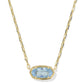 Kendra Scott Elisa Luxe Short Pendant Necklace / Gold Light Blue Cz