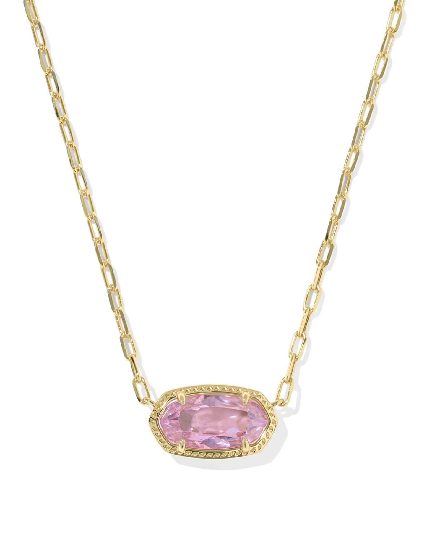Kendra Scott Elisa Luxe Short Pendant Necklace / Gold Light Pink