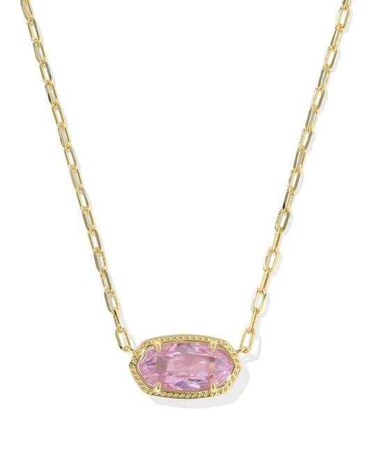 Kendra Scott Elisa Luxe Short Pendant Necklace / Gold Light Pink