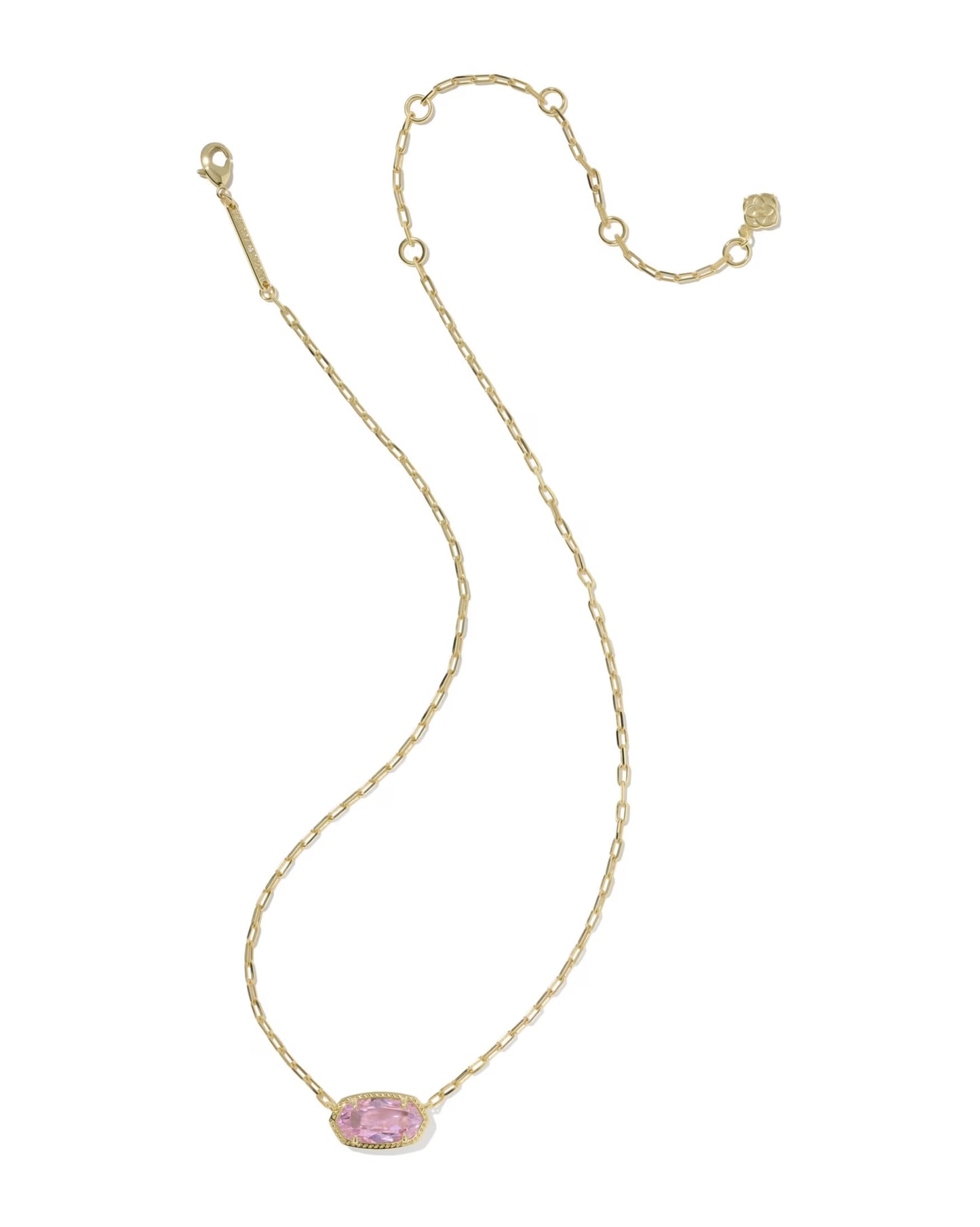 Kendra Scott Elisa Luxe Short Pendant Necklace / Gold Light Pink