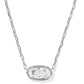 Kendra Scott Elisa Luxe Short Pendant Necklace / Silver White Cz