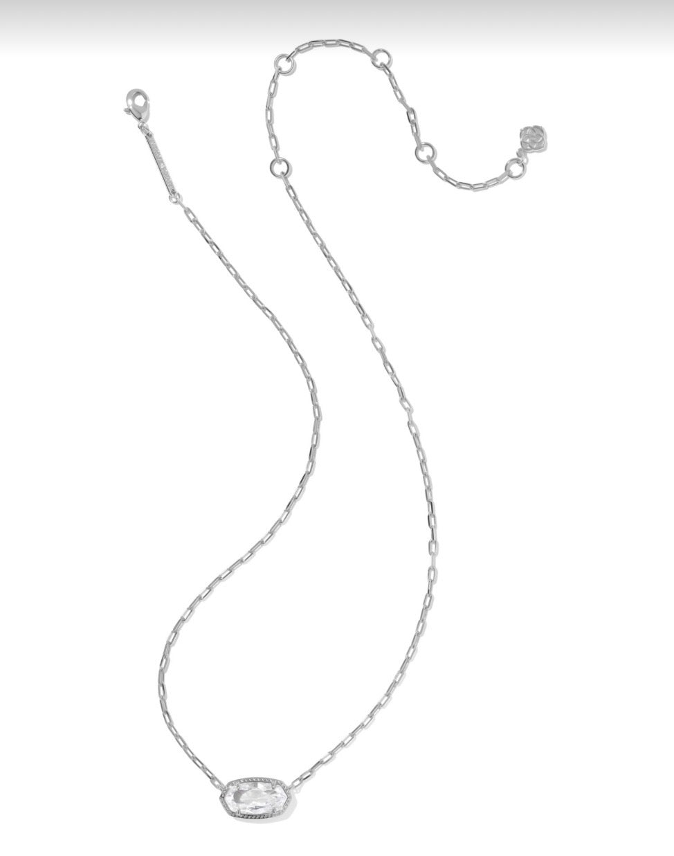 Kendra Scott Elisa Luxe Short Pendant Necklace / Silver White Cz