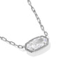 Kendra Scott Elisa Luxe Short Pendant Necklace / Silver White Cz