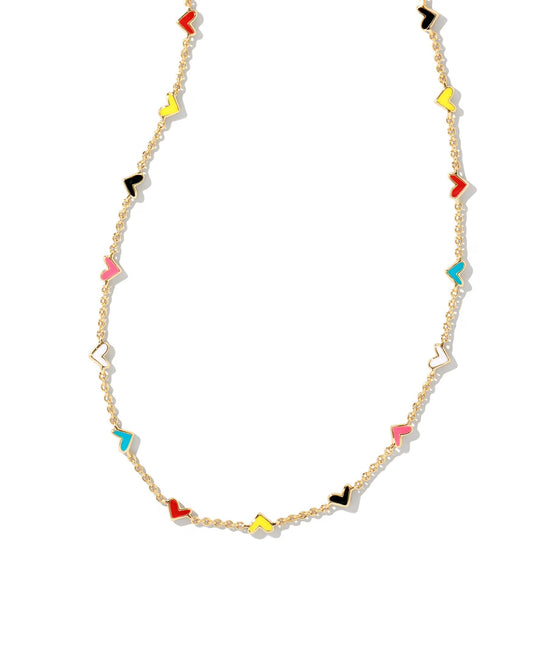 Kendra Scott Haven Heart Strand Necklace / Gold Multi Mix