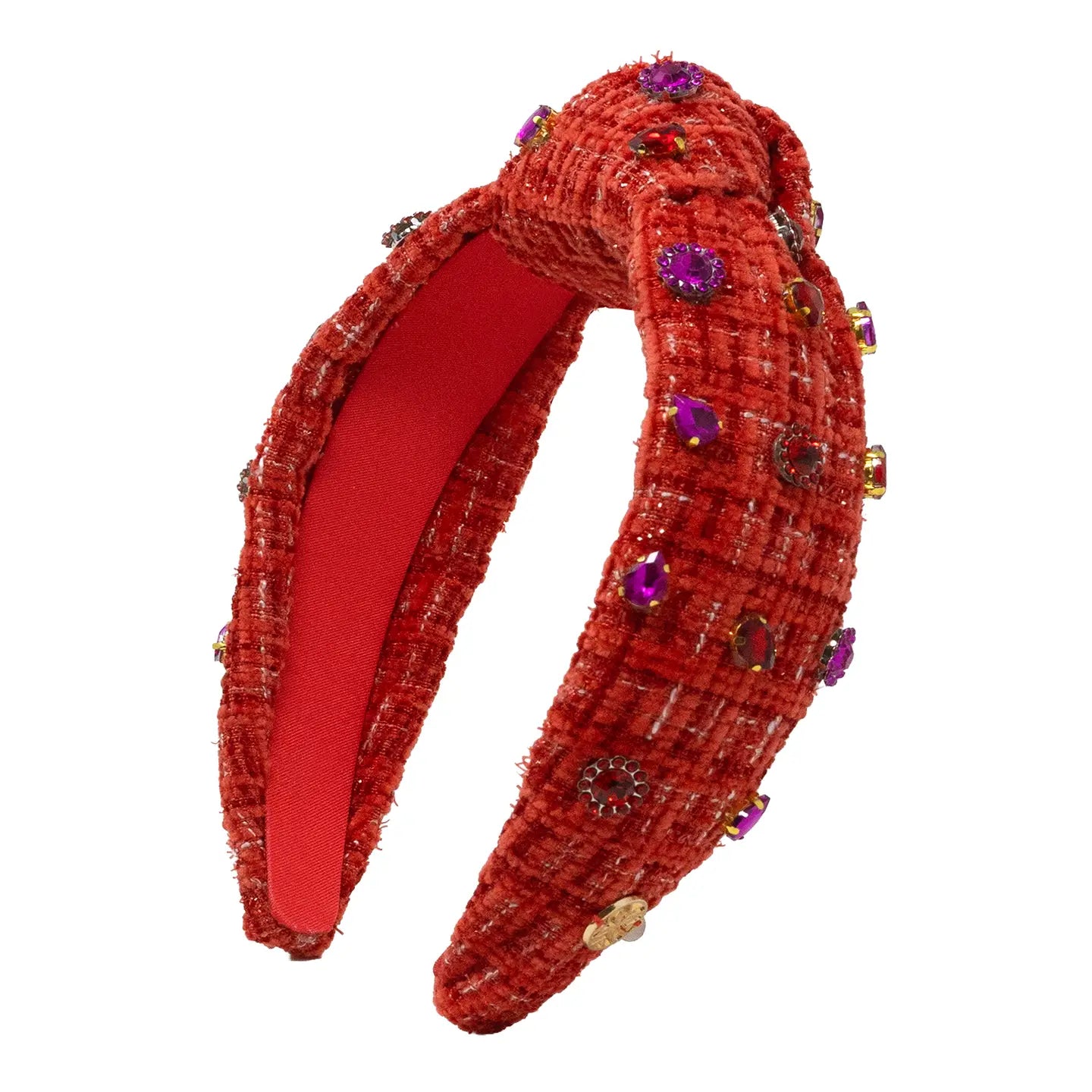 Slim Knot Embellished Headband | Strawberry Red