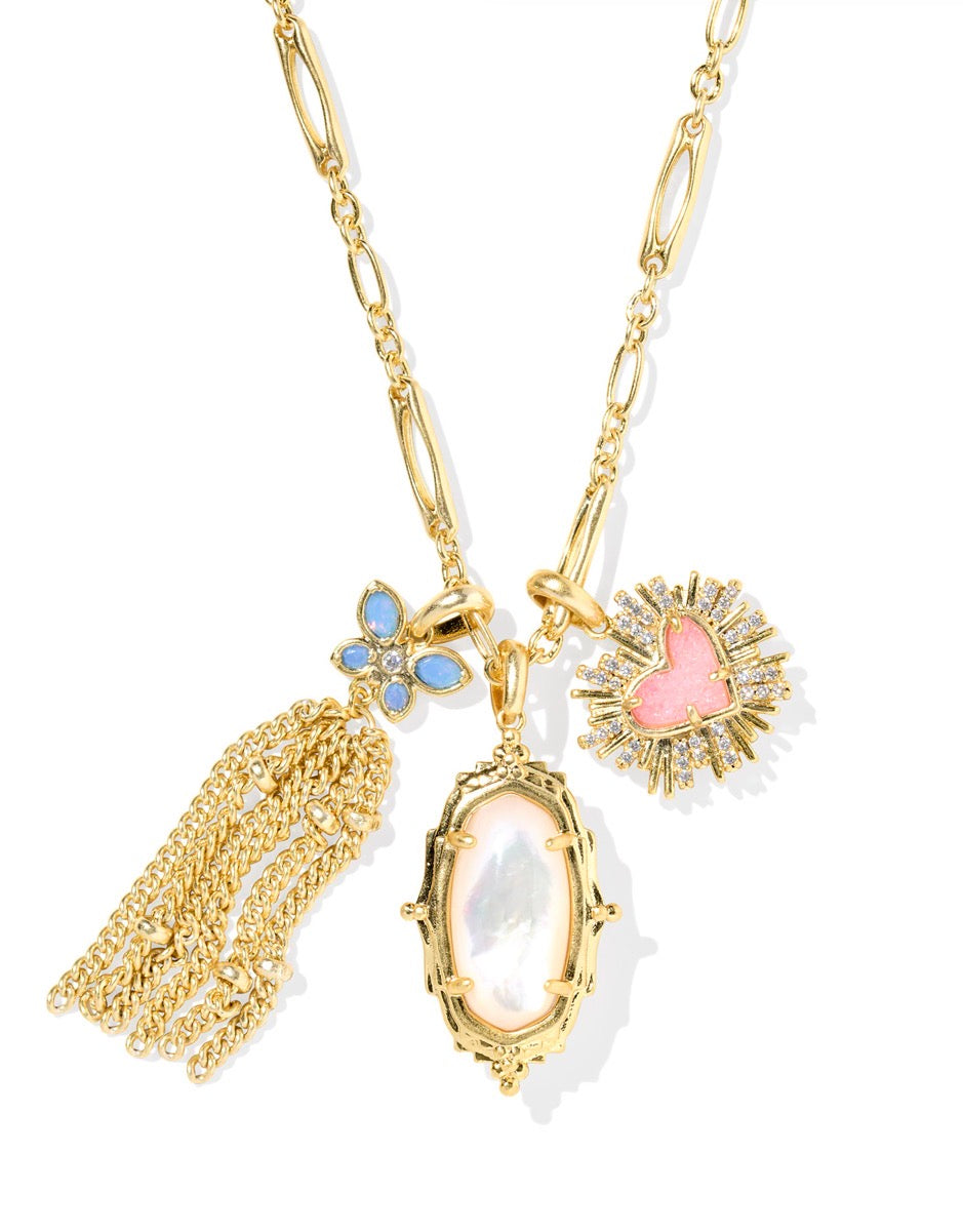 Kendra Scott Dolly Parton Ari Heart Butterfly Charm Necklace / Gold Multi Max