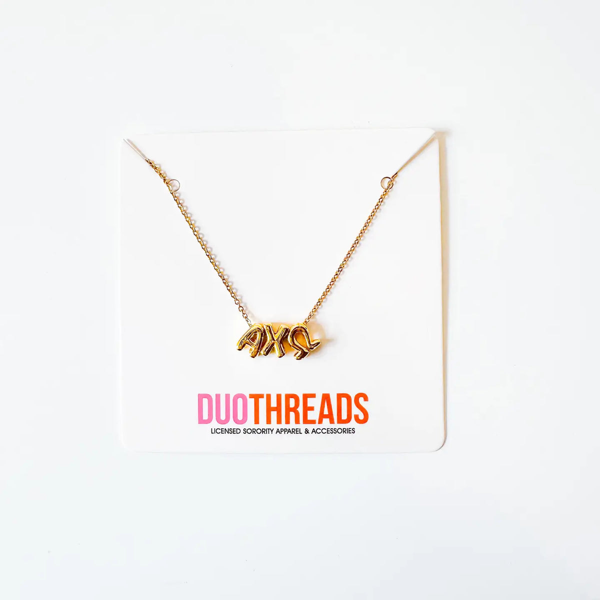 Bubble Letter Sorority Necklace | ALPHA CHI OMEGA