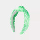 Slim Knotted Headband, Fauna Green Tulip to Tango