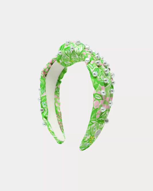 Embellished Slim Knot Headband, Lime Feeling Good