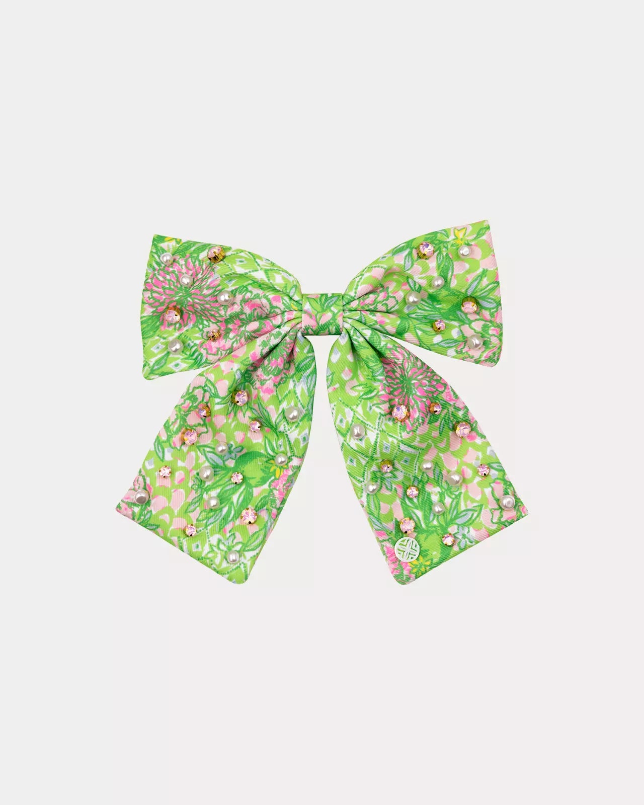 Large Barrette Bow, Lime Feeling Good