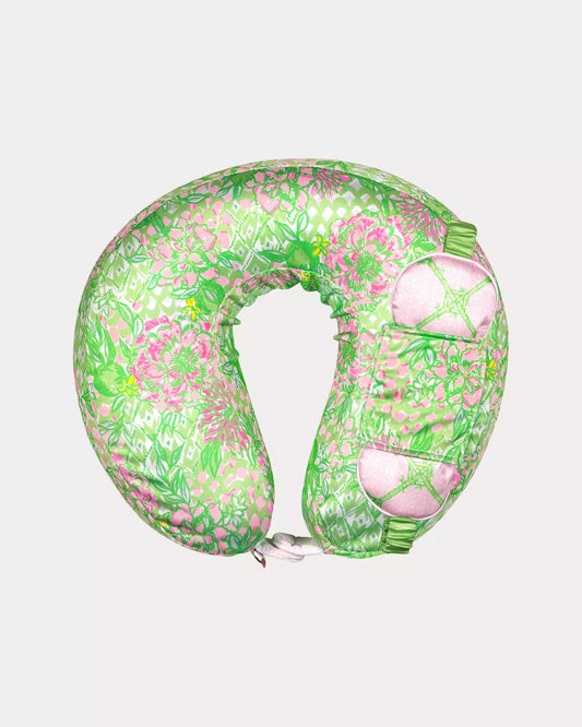 Neck Pillow and Eye Mask, Lime Feeling Good