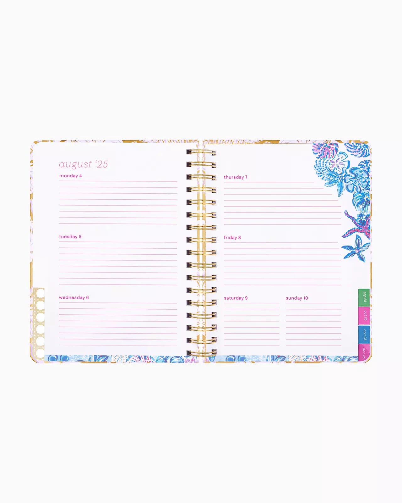 Large 17 Month Agenda, Gold Metallic Bon Vivants 2024-2025