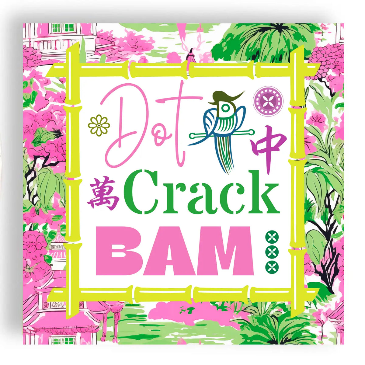 Mahjong 24ct Cocktail Napkin Separates (3ply) Dot, Crack, Bam