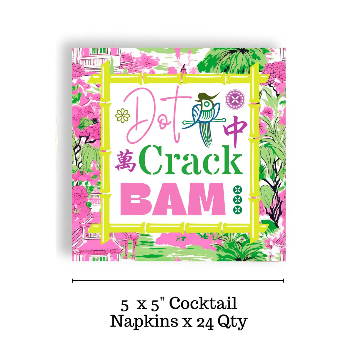Mahjong 24ct Cocktail Napkin Separates (3ply) Dot, Crack, Bam