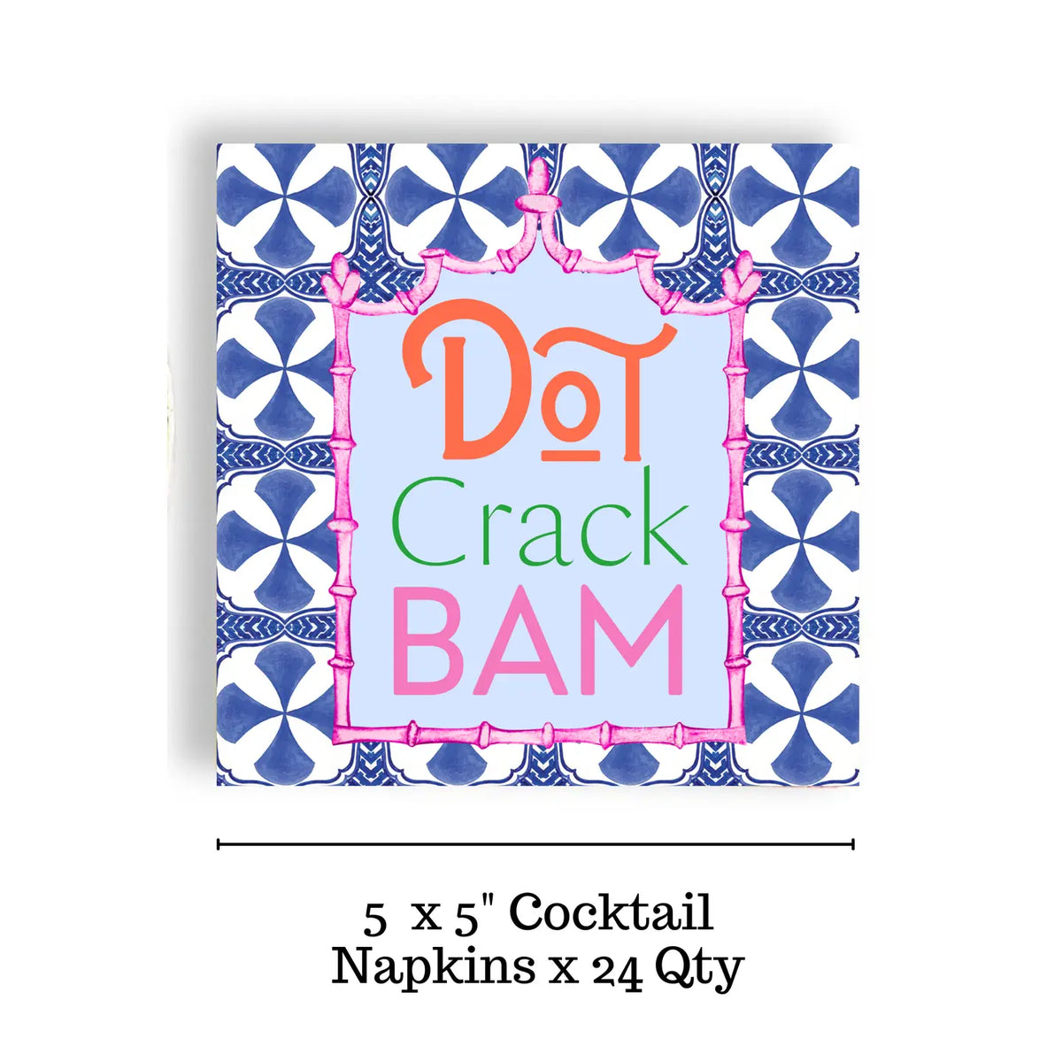 Mahjong Blue Tile 24ct Cocktail Napkin Separates (3 Ply)