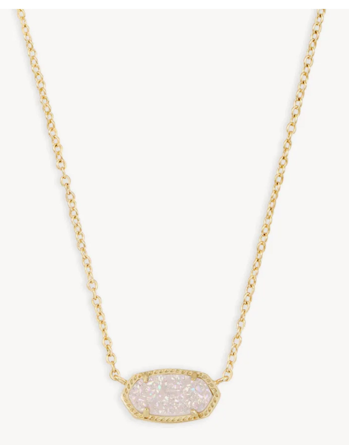 Kendra Scott Elisa Short Pendant Necklace / Gold Iridescent Drusy