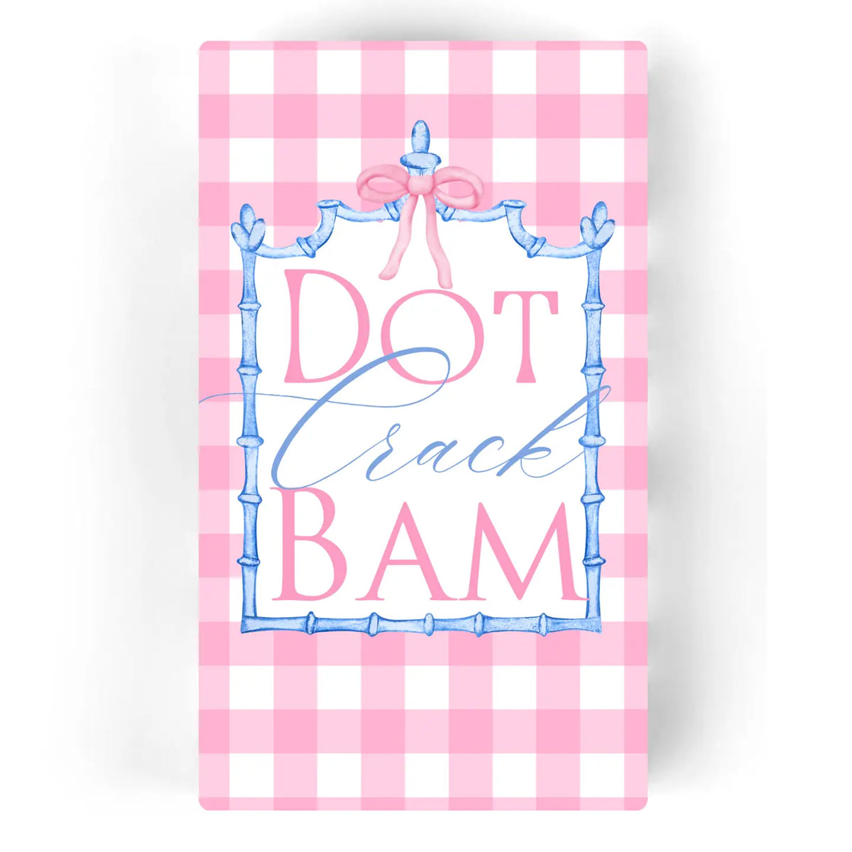 Mahjong Pink Plaid "Dot Crack Bam" 24ct Guest Napkins 3-ply