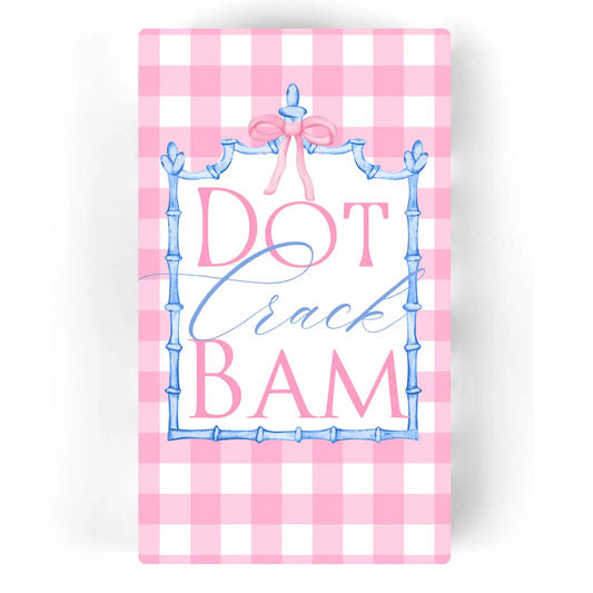 Mahjong Pink Plaid "Dot Crack Bam" 24ct Guest Napkins 3-ply