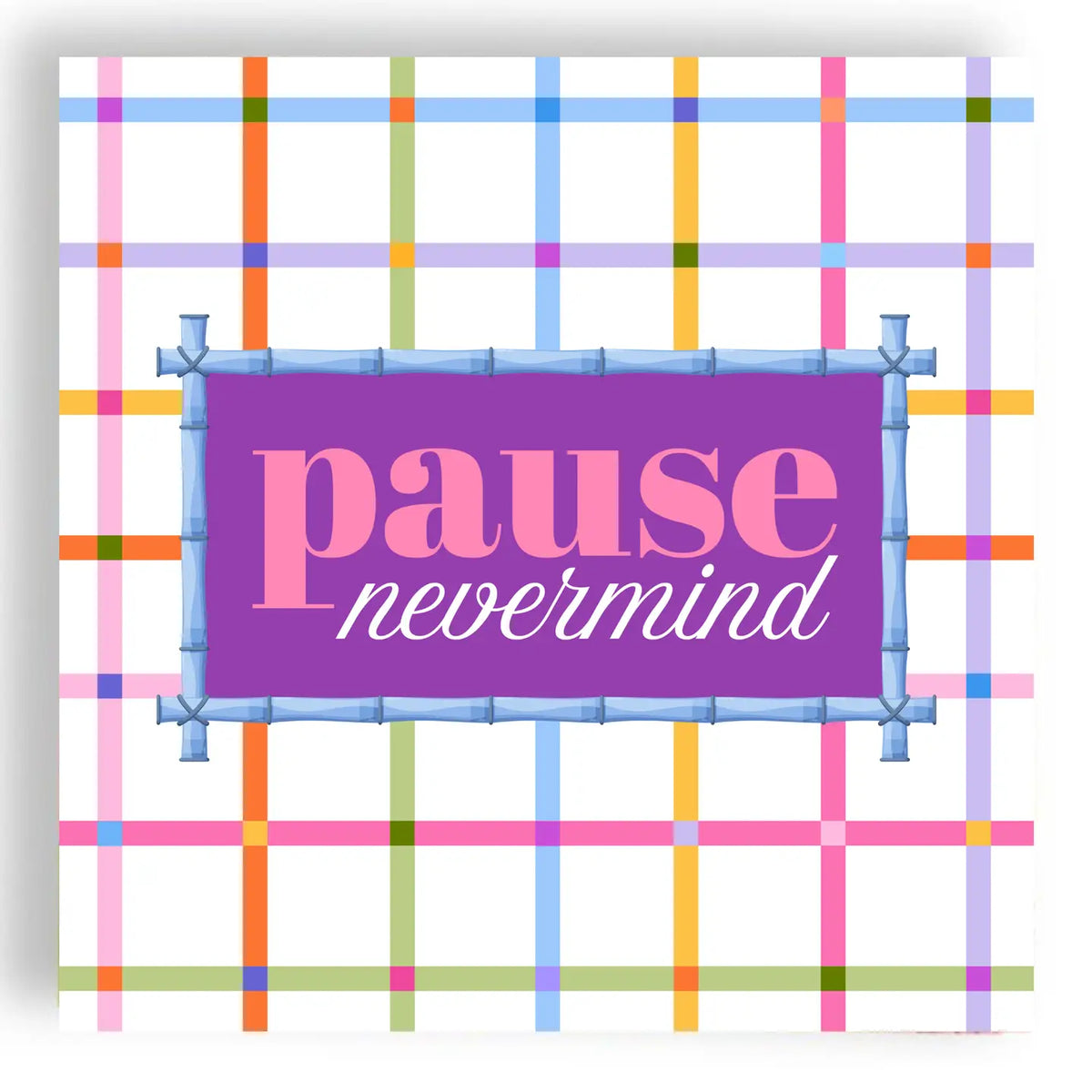 Mahjong "Pause Nevermind" 24ct Cocktail Napkins (3 Ply)
