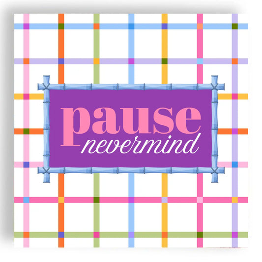 Mahjong "Pause Nevermind" 24ct Cocktail Napkins (3 Ply)