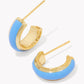 Kendra Scott Ainsley Huggie Earrings / Gold Light Blue Enamel