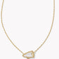 Kendra Scott Cheer Short Pendant Necklace / Gold White Mother Of Pearl