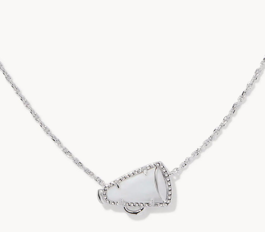 Kendra Scott Cheer Short Pendant Necklace / Silver White Mother Of Pearl