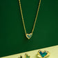 Kendra Scott Framed Ari Heart Short Pendant Necklace /Gold Mood Stone