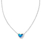 Kendra Scott Framed Ari Heart Short Pendant Necklace / Silver Mood Stone