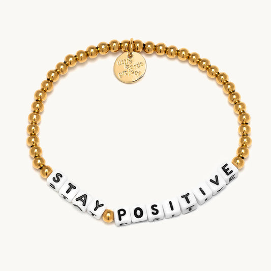 Stay Positive-Gold Plated - White