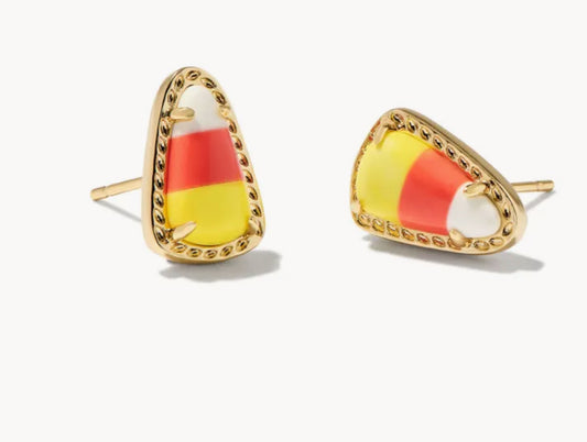 Kendra Scott Candy Corn Stud Earrings / Gold Candy Corn Magnesite