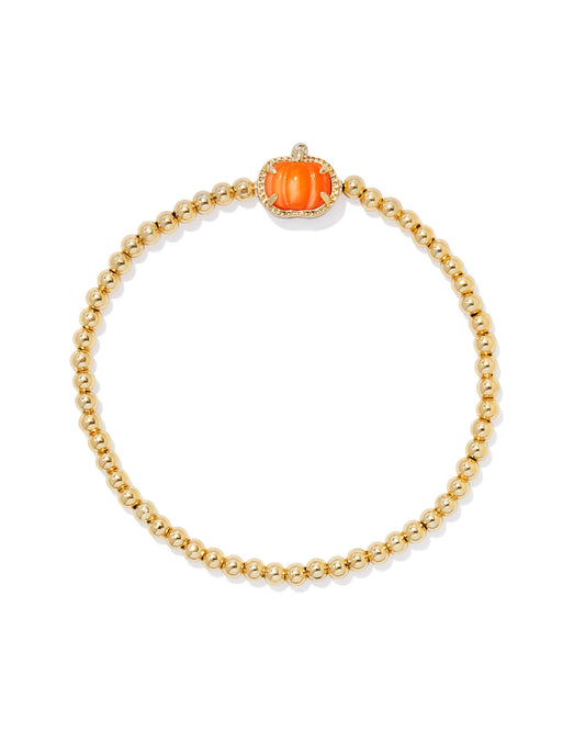 Kendra Scott Pumpkin Stretch Bracelet / Gold Orange Mother Of Pearl