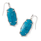 Kendra Scott Elle Bamboo Frame Drop Earrings / Vintage Silver Variegated Indigo Magnesite