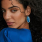 Kendra Scott Elle Bamboo Frame Drop Earrings / Vintage Silver Variegated Indigo Magnesite