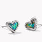 Kendra Scott Framed Ari Heart Stud Earrings / Silver Mood Stone