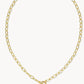 Kendra Scott Ari Heart Enamel Frame Link And Chain Necklace /  Gold Pink Iridescent Glitter Glass